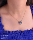 80572  كوليه سحاب داخل قلب جولد فصوص مايكرو زيركون