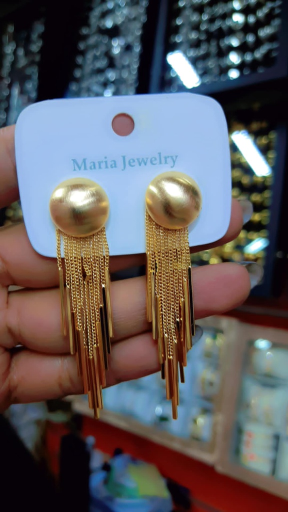 34951 حلق لوكس ماركة ماريا عمود ستانلس عيار 316 بيور بريمه جولد شريهان سلاسل طلاء ريل جولد