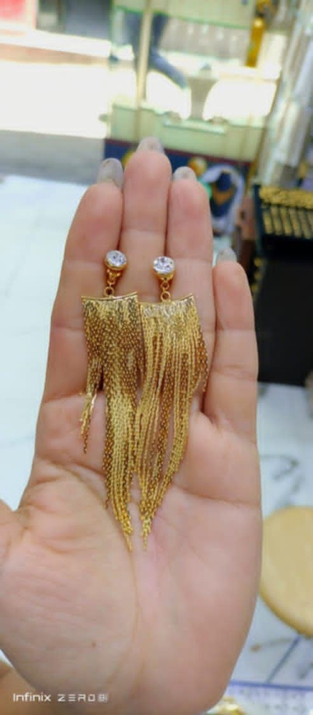 34952  حلق لوكس ماركة ماريا عمود ستانلس عيار 316 بيور بريمه جولد شريهان سلاسل طلاء ريل جولد