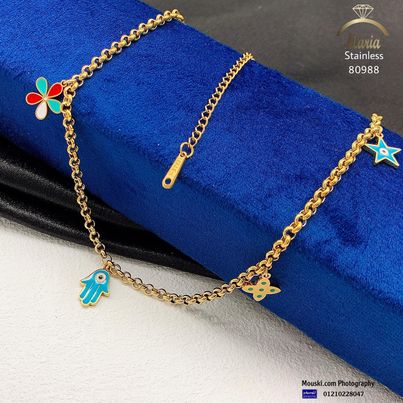 80988 كوليه جولد ستانلس عيار 316 مينا الوان 