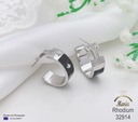 32914  حلق لوكس ماركة ماريا عمود فضه تكه سلفر فصوص مايكرو زيركون